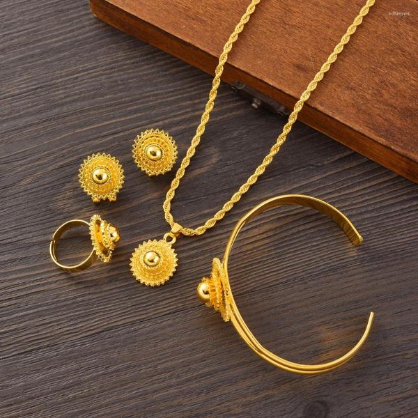 Orecchini di collana set Gold Color Fanhi