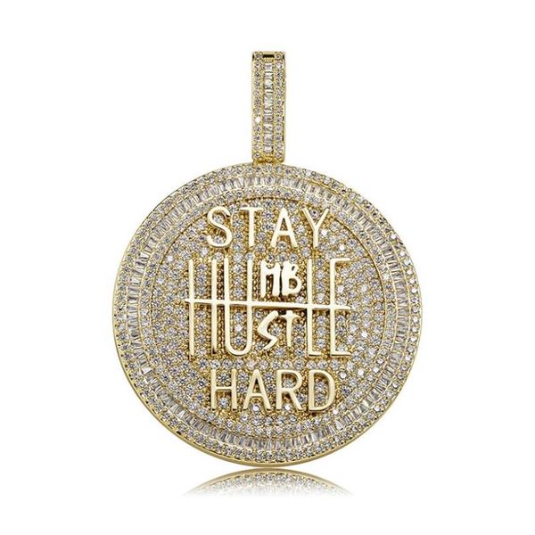Hip hop mantenha a calma colares com pingente de carta para homens mulheres designer de luxo colar de corrente de ouro com diamantes colar de joias amor presente2486