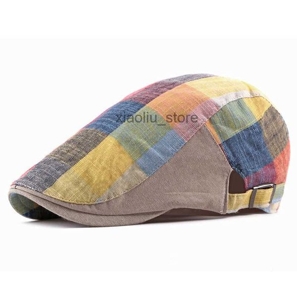 Cappelli da strillone Uomo Donna Gioventù Ragazzi Ragazze Berretto piatto Cappello da strillone Berretto Cabbie Ivy Cap Patchwork Regolabile Gatsby Newsboy Spedizione gratuita HKD230718