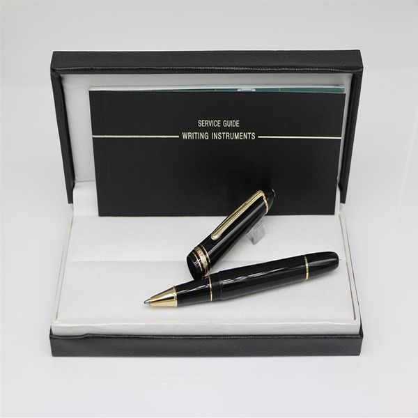 Penna roller Colore corpo nero Finiture oro argento Classique Platinum Line cancelleria materiale scolastico per ufficio con numero di serie 196a