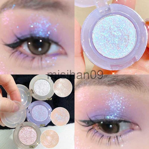 Altro trucco Viola luccicante Ombretto Purè di patate Texture Ombretto non secco a lunga durata Glitter perlescente Lucido coreano Comestic J230718