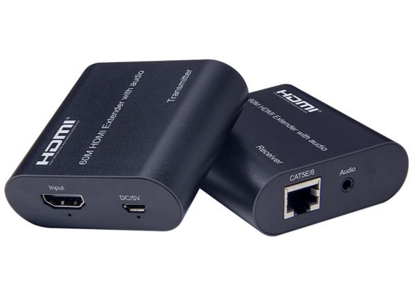 HDMI Extender RJ45 4K sobre Cat5E/6 RJ45 60m 120m Kit de áudio de rede HDMI Extender com áudio EDID sobre Ethernet Cat6/5E para TV PC Laptop HDTV