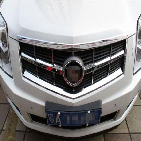 Alta qualidade ABS cromado 2 pcs grelha do carro barra decorativa proteção guarda guarnição para Cadillac SRX 2010-2012259r