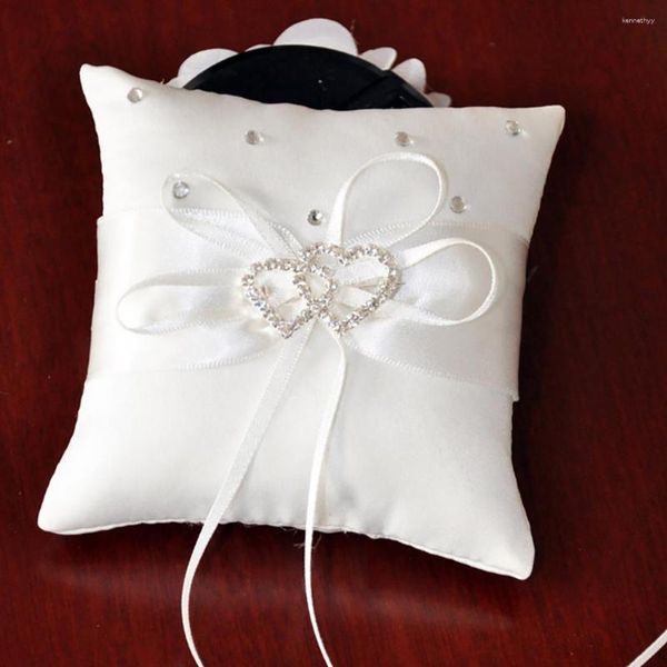 Bolsas para joias aliança de casamento travesseiro com gravata borboleta decoração flores bordadas artigos de festa
