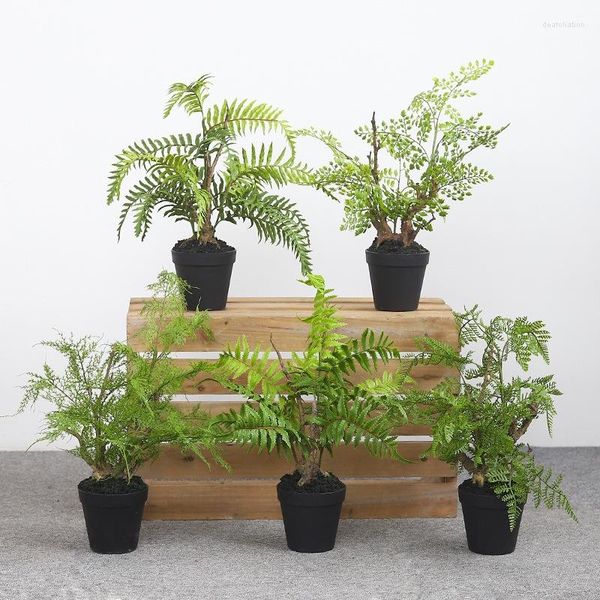 Dekoratif çiçekler Avrupa yapay bitkiler yeşil sahte bonsai küçük süslemeler oturma odası kapalı saksı mobilyaları sahte