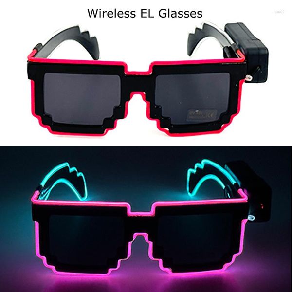 Солнцезащитные очки беспроводные светодиодные светодиодные очки для вечеринок в темной мигающей мозаике UV400 Очеитель