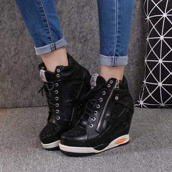 Kleiderschuhe Schuhe Frauen Sneaker mit Plattform Frau Schuh Keil Fersenkorb Herbst Winter Dicke Mode High Casual Running Low Help L2403