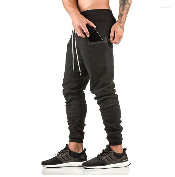 Männer Hosen Jogginghose Fitness Bodybuilding Männer Casual Jogger Solid Black Baumwolle Slim Fit Streetwear Männliche Hosen