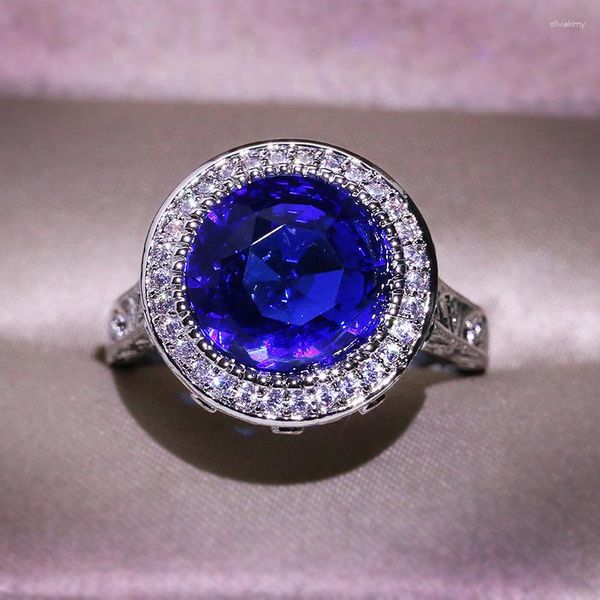 Küme halkaları gerçek safir bizuteria mücevherleri 14 k beyaz altın yüzük unisex anillos de gümüş 925 ayar alyans kızlar