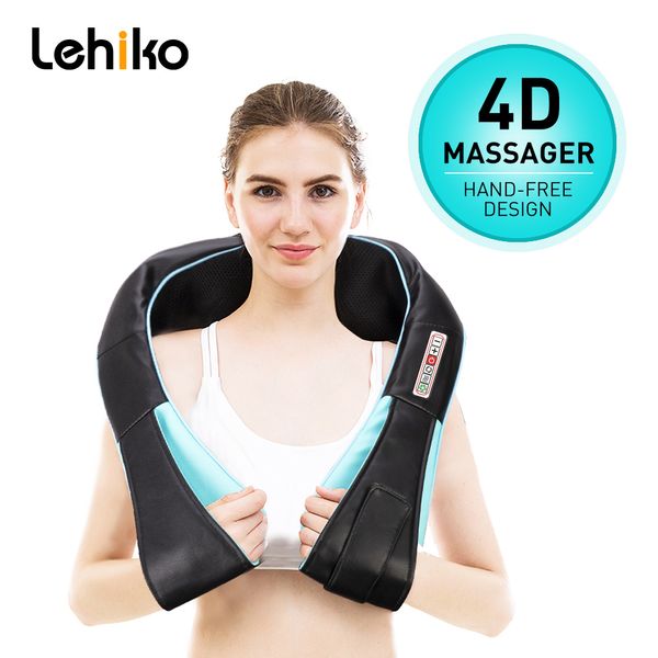 Cuscino massaggiante per il collo con confezione regaloHome Car U Shape Shiatsu elettrico Collo posteriore Spalla Massaggiatore per il corpo Massaggio riscaldato a infrarossi Scialle 4D Massagem 230718