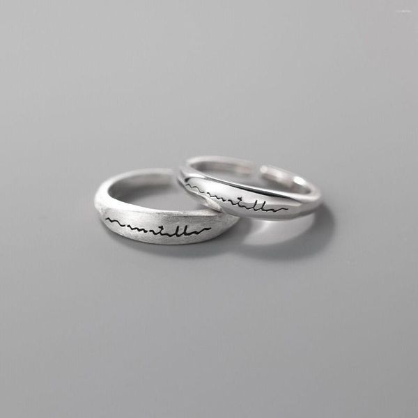 Anelli a grappolo Original 925 Sterling Silver Wave Line Per le donne Counple Matrimonio Fidanzamento Anello vintage da donna Gioielleria raffinata