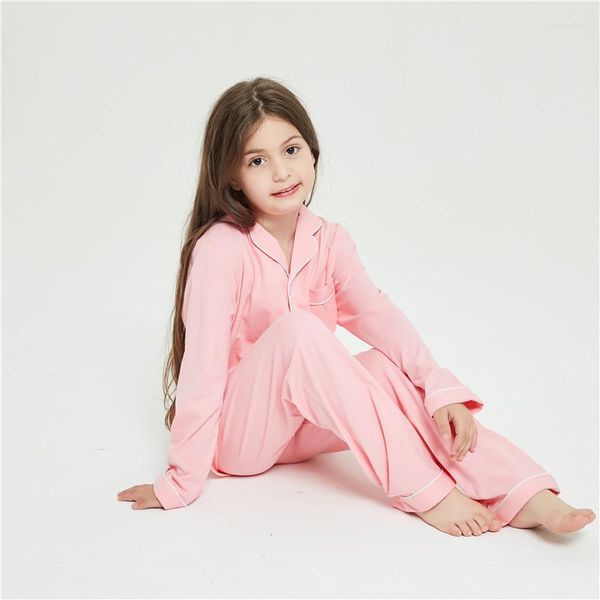 Indumenti da notte da donna Primavera Autunm Ragazzi e ragazze Pigiama in cotone Bambini Manica lunga Homewear Bambini Indumenti da notte casual larghi Sleepwer