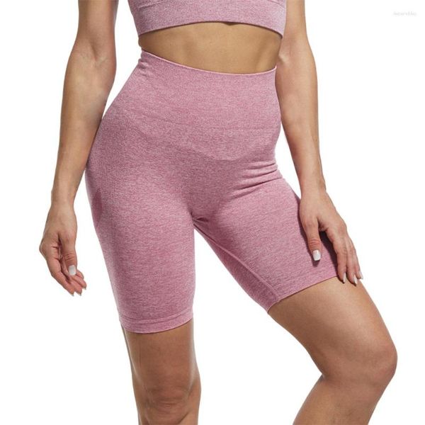 Aktive Shorts Damen Hohe Taille Yoga Home Gym Radfahren Fitness Hüftheben Sport Kurze Hosen Atmungsaktive Hose Kleidung Rosa