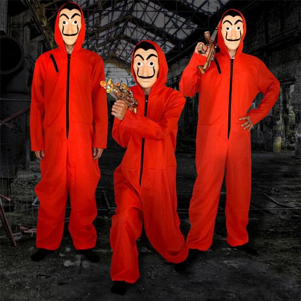 Halloween COS Dali La Casa De Papel Traje Máscara Facial Cosplay A Casa de Papel Role Playing Party Adulto Cosplay Money Heist S-350h