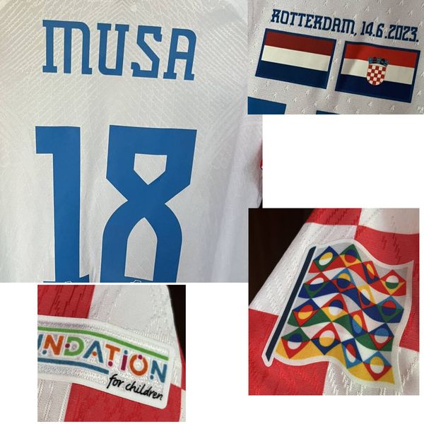 American College Football Wear Semifinais da Liga das Nações MODRIC MUSA PERISIC KOVACIC Maillot Jogador ISSUE Sports Jersey