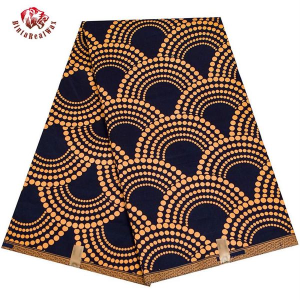 Tecido Ankara Tecido com estampa de cera real africano BintaRealWax Alta qualidade 6 jardas 3 jardas Tecido africano para vestido de festa FP6408288M