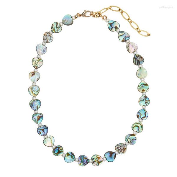 Halsband, wunderschöne herzförmige Naturstein-Halskette, Porzellan, Mini-Perlen-Perlen-Armband, bunter Trend, einfacher Herz-Kettenschmuck