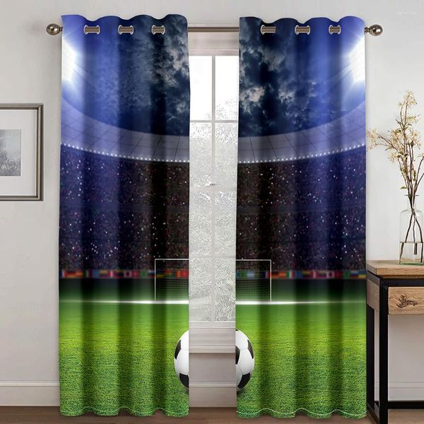 Tenda da calcio palloni da calcio finestra sottile ombreggiatura 2 pannelli porta camera drappo per cucina soggiorno decorazione camera da letto