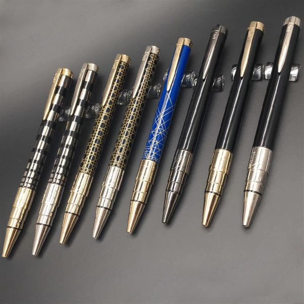 Pure Pearl 8 Styles Top Caffice Ballpoint Pen Classic Luxury Metal Slender Rowing Blue Barrel Statchery Smooth Write Pired Refi3502