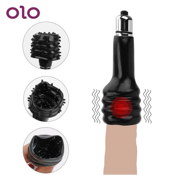 OLO Masturbatore Maschile Glande Del Pene Vibratore Massaggiatore Ritardo Eiaculazione Duratura Trainer Cock Ring Silicone Giocattoli sexy per Men320Y