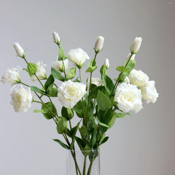 Flores decorativas luxo real toque balão flor decoração do quarto branco decoração do casamento flores artificiais platycodon grandiflorum falso