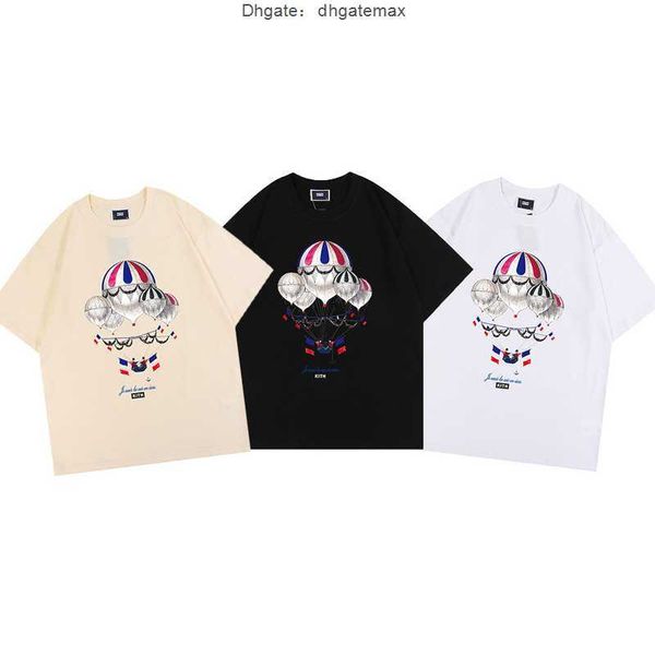 Erkek Tişörtleri Kith Yeni Yaz Korece Versiyon Gevşek INS Moda Kısa Kollu T-Shirt High Street Sıcak Hava Balonu Erkekler ve Erkek Sevenler Top