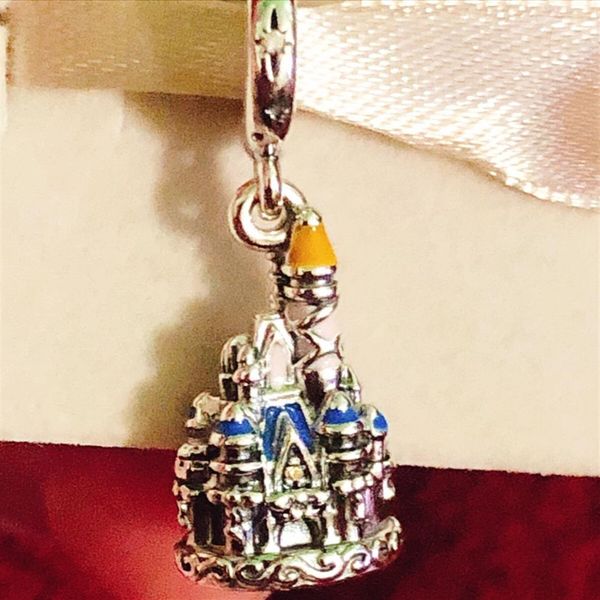 Disny Parks Cinderella Castle 50 -й годовщины свиная шарм серебряный Pandora Charms для браслетов DIY Dewelry Steem