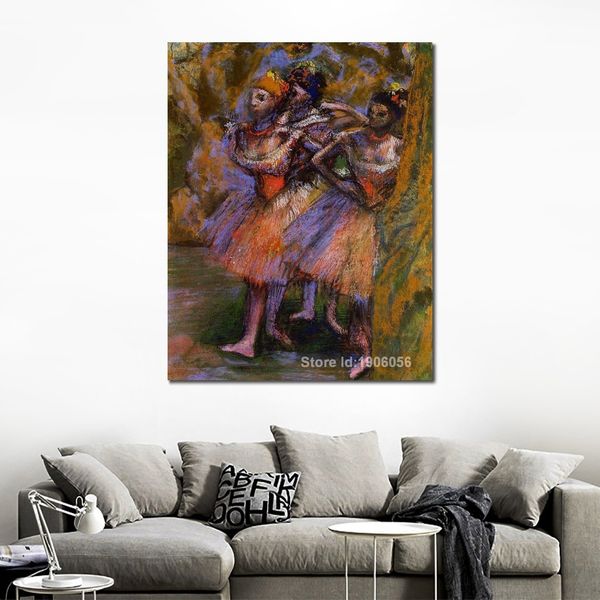 Dipinti a mano Edgar Degas Ballerina Dipinti Tre ballerini Iv Figure Canvas Art Decorazioni per camerette per bambini