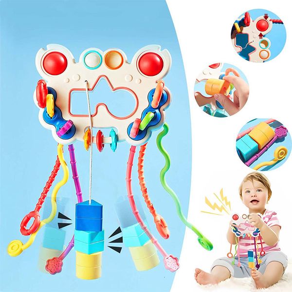 Brinquedos de inteligência Montessori brinquedos para bebês brinquedos com cordão de silicone atividades infantis desenvolvimento de habilidades de aprendizagem brinquedos educativos 230719