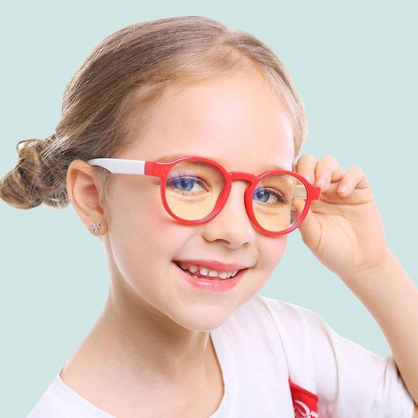 Sonnenbrille Kinder Brille Optischer Rahmen Rund Anti Blaues Licht Kinder Junge Mädchen Klar Computer Transparent Blockieren Reflektierende Brillen