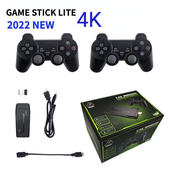 Giocatori di giochi portatili Original Game Stick Lite Console 4k 4 K 10000 Video Gamestick Scatola retrò portatile 10mil Retrogaming in portoghese per bambini Bambino 230718