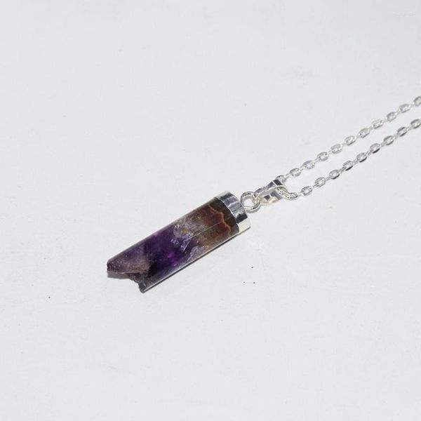 Anhänger Halsketten Modeschmuck Natürliche Rohe Amethysten Geode Druzy Halskette 2023 Charms Kappe Lange Lila Kristall Quarz Frauen