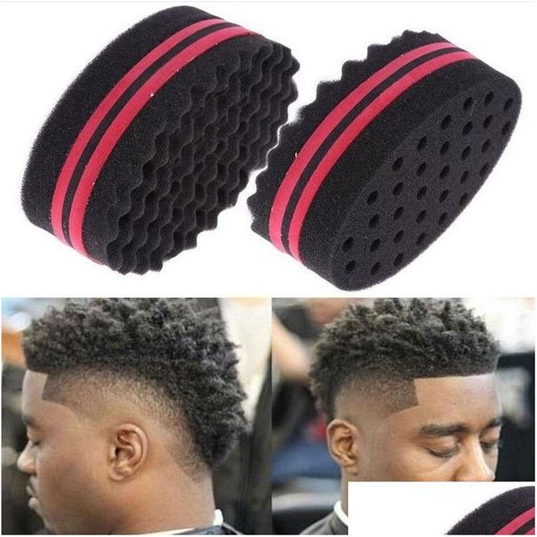 Spazzole per capelli Pennello in spugna a doppio lato ovale per bobina afro naturale Wave Dread Barber Styling Tool Drop Delivery Products Care Dhgwh