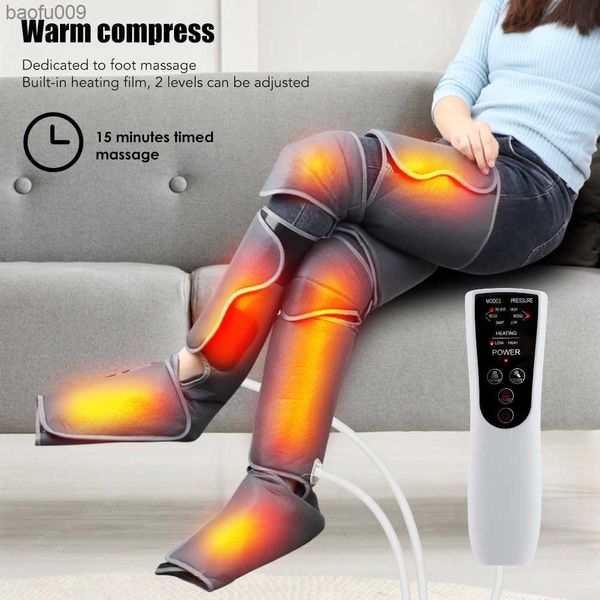 Massageador de perna de pressão de ar do pé promove a circulação sanguínea massageador corporal relaxamento muscular dispositivo de drenagem linfática 360 L230520