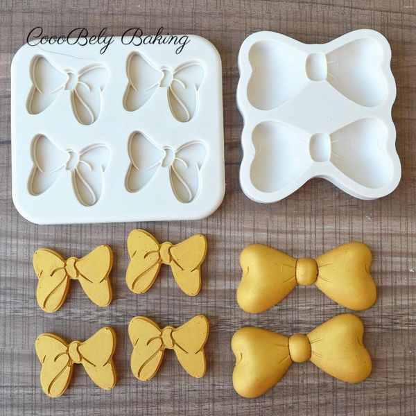 Formas de cozimento Laços Fondant Bolo Molde de silicone Moldes para doces Biscoitos Pastelaria Biscoitos Molde DIY Ferramentas de decoração Acessórios de cozinha