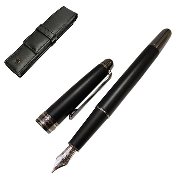 Yamalang 163 Fountain Pen Relivers Matte Black Fountain Prens Gift с кожаной сумкой идеально подходит для мужчин и женщин 176