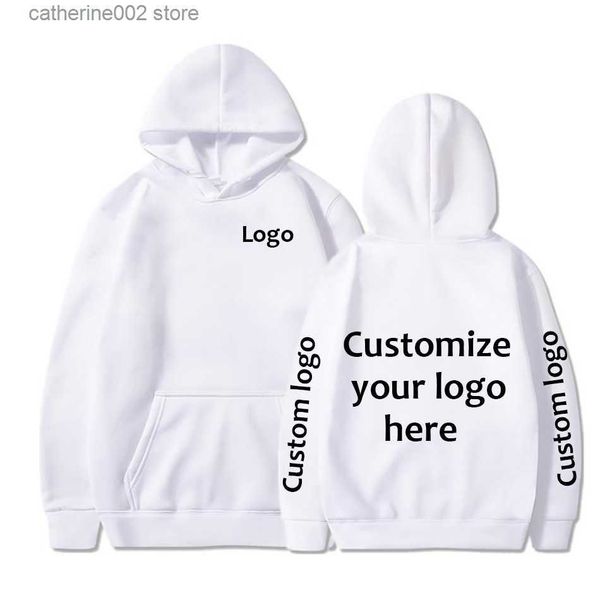 Erkek Hoodies Sweatshirts Özel Hoodie DIY Metin Çift Arkadaşlar Aile Görüntü Baskı Erkek Giyim Sports Boş Zaman Süveteri Tarzı Sportsshirt T230719