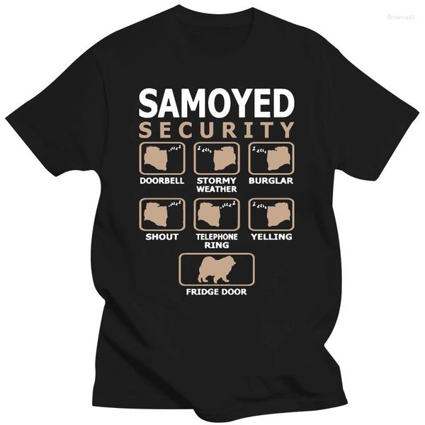 Camisetas masculinas estampadas com design de camisetas para homem, letras, samoieda, cão, segurança, animais de estimação, amor, camisetas engraçadas, clássica, masculina, hiphop, top