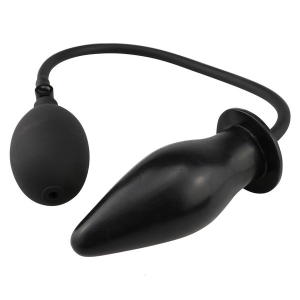 Anal Toys Soft silicone inflável Butt plug preto bomba anal talão difusor nádega Brinquedo sexual ânus 230719