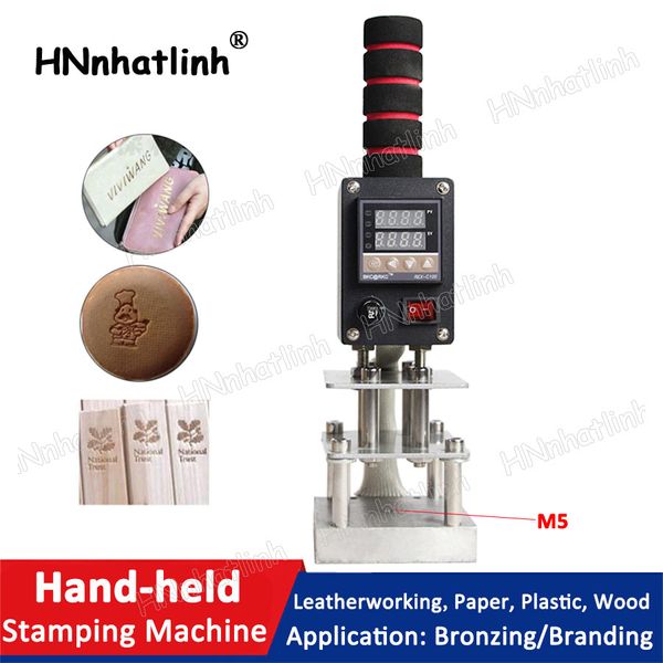 5x7cm 8x10cm 10x13cm Handheld Hot Stamping Machine Heat Press Digital Leather Tool Paper Wood Logo personalizzato Foil Stamp