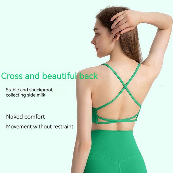 LL Ebb Tank Top Crop Top BH Sommer Racerback Hollow Cross Back Sport-BH mit dünnem quadratischem Ausschnitt Sexy Yoga-BH