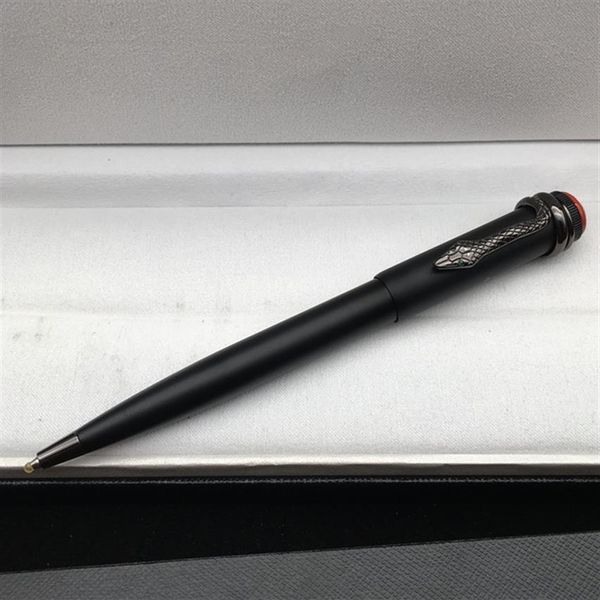 caneta esferográfica de caneta de bola preta fosca de alta qualidade com clipe de serpente de gabinete de papelaria suprimentos de luxuros, escreva capens245f