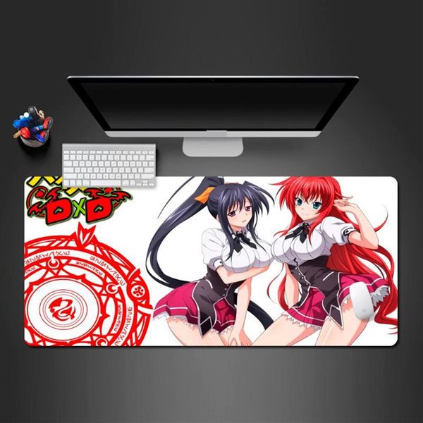 Mouse pads descansos de pulso High School DXD Anime Pad Super Speed Large Gaming Mat LockEdge MousePad Gamer Para Desk Compute264O