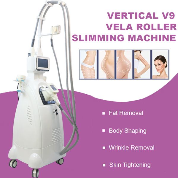 Vela Roller Drainage lymphatique sous vide amincissant la machine RF rides lisses resserrent l'ascenseur cavitation cutanée graisse dissoute équipement de beauté avec 4 poignées de traitement