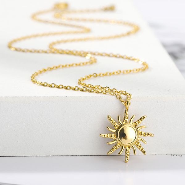 Anhänger Halsketten Einfache Sonnenblume Halskette Edelstahl Für Frauen Kind Geburtstag Chirstma Geschenk Schmuck 230718