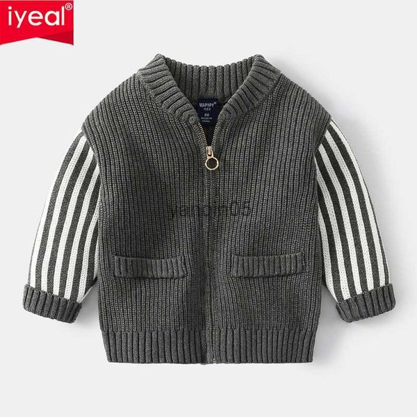 Pullover IYEAL Giacca per bambini Bei neonati maschi Maglioni per maglieria Abbigliamento per bambini Boy Cardigan Baby Autunno Inverno Outfit Cappotto Costumi HKD230719