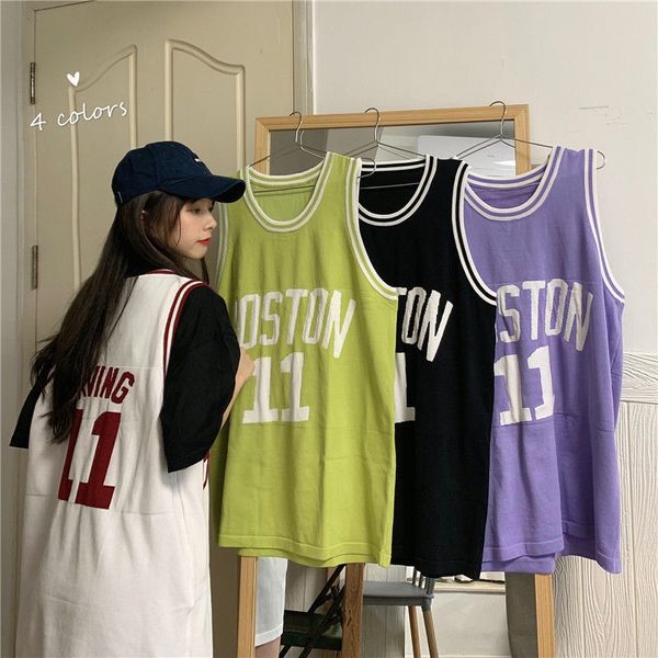 Frauen T-shirt Sommer Harajuku Ärmelloses T-shirt Student Basketball Taille Gedruckt Brief Lose Sport Ball Set Lange 230718