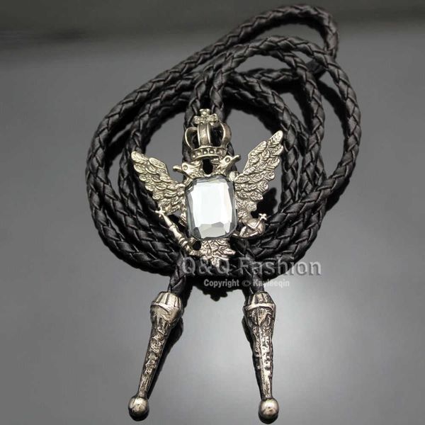 Боло Связывание Rechicgu Vintage 2 подвесной кожаный ожерелье в западном боло для мужских ювелирных украшений Bola Bow Accessories Unisex Hkd230719