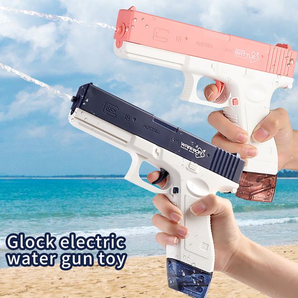 Gun Toys Детский электрический водяной пистолет Toys Bools Splashing Boys and Girls Summer Park Pack Пляж открытый поставки с зарядкой кабель Li 230718