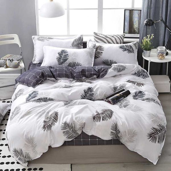 Conjuntos de cama 3/4 pçs conjunto de cama cartoon conjunto de capa de edredão de penas conjunto de capa de edredom fronhas kit de fronhas para cama de solteiro casal queen size king 230718